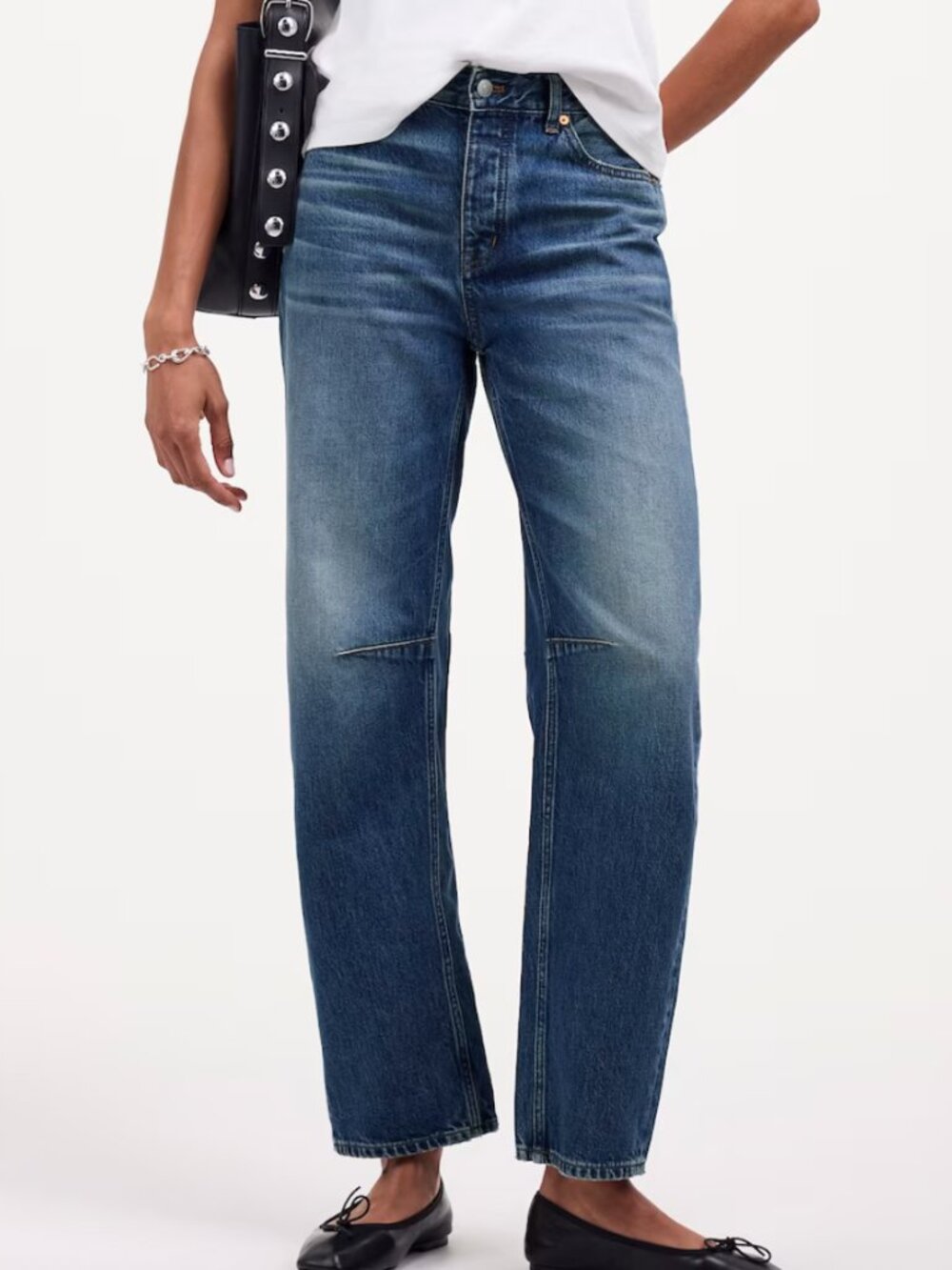 Madewell Petite Darted Barrel Leg in Irmo Wash, size 26P